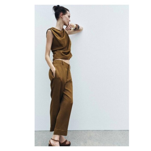 NWT Zara | Zara Woman Draped Satin Top - Picture 11 of 11